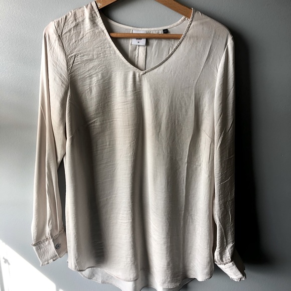 CAbi Tops - Ivory Cabi Blouse Satin Style with Cuff Details Style 3768 Size M